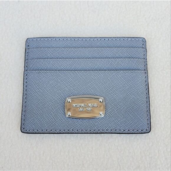 NWOT Michael Kors Gray Saffiano Leather Card Case - Picture 1 of 8